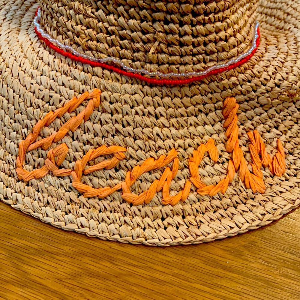 Echo Straw Sun Hat “Beach” Sun Visor Cap~ - image 4
